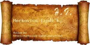 Herkovics Izsák névjegykártya
